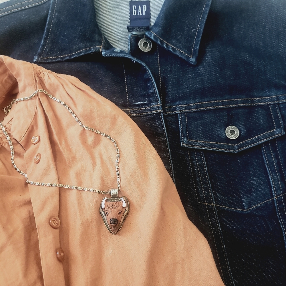 GAP Blue Jean Denim Jacket Silver Buttons